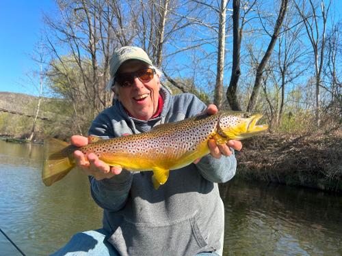 fly fishing client on the deerfield river
